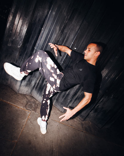 Coral Dye Joggers - Black